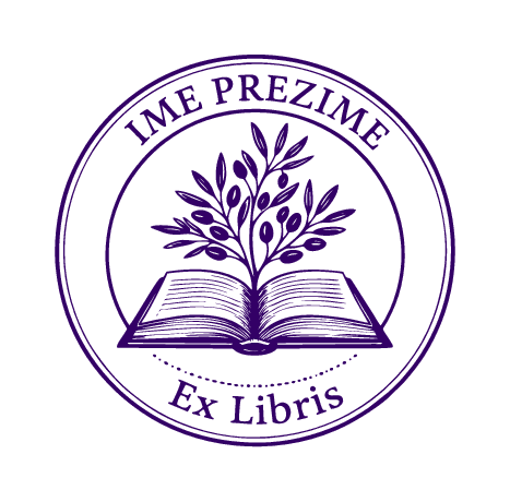 Ex Libris pečat za knjige — primer otiska