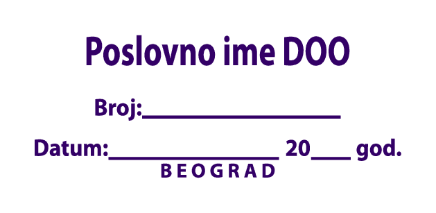 Pečat DOO sa delatnošću